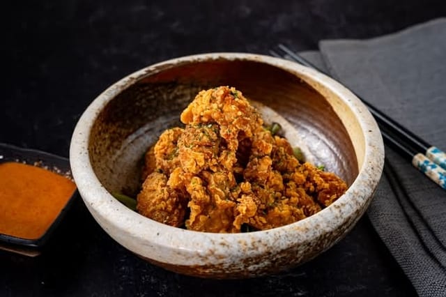 Chicken karaage donburi catering.